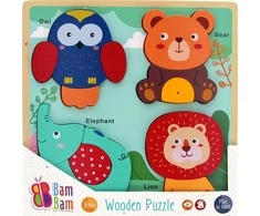 Bambam BAM BAM 541644 medinis Safari dėlionės