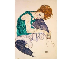 Dėlionė Bluebird Puzzle Mėlynojo paukščio galvosūkis, 1000 sėdi moteris, Egon Schiele, 1917 m.