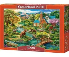 Castorland Dėlionė 2000 vnt. - Idiliškas namas su žirgais