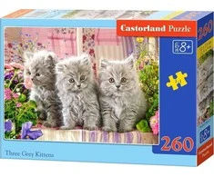 Castorland dėlionė THREE Pilkas KITTENS 260 det.