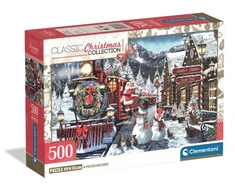 Clementoni CLE dėlionė 500 XMasColl.Traukinių stotis su sniegu.35627