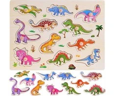 Dėlionė Jokomisiada Mediniai dinozaurų puzzle, 11 dalių gålėlis