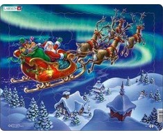 Dėlionė Larsens Bedste Larsen Maxi Santa in Nordic Light 26 pcs Puzzle