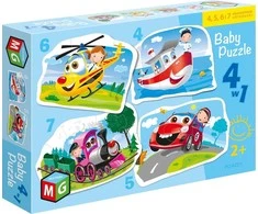 Dėlionė Alexander Multigra Puzzle 4W1 kūdikių transporto priemonės -