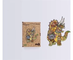 PuzzleOK Medinė dėlionė 74 vnt. - Triceratopsas