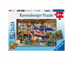 Ravensburger Dėlionė 2x24 vnt. - Lėktuvų ir traukinių remontas