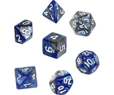 REBEL RPG kauliukų rinkinys - Dviejų spalvų - Mėlyna ir Pilka