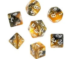 REBEL RPG kauliukų rinkinys - dviejų spalvų - Juodas ir auksas
