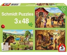Schmidt Spiele Dėlionė 3x48 arkliai G3