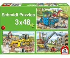Schmidt Spiele Dėlionė 3x48 statybinės transporto priemonės G3