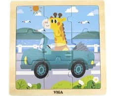 Viga Dėlionė 9 vnt. - Žirafa automobilyje