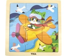 Viga Dėlionė 9 vnt. - Kačiukas pilotas