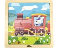 Viga Dėlionė 9 vnt. - Traukinukas