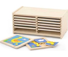 Dėlionė Viga Toys Mediniai galvosūkiai 12 lentų 4 galvosūkiai „Viga“ žaislų stende