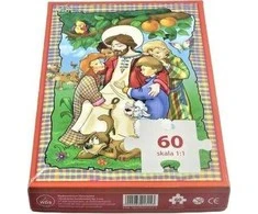 Dėlionė Wydawnictwo Diecezjalne i Drukarnia w Sandomi Vyskupijos leidykla ir spaustuvė Sandomi Puzzle 60 – Jėzus tarp vaikų