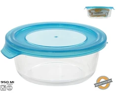 Apvali stiklinė pietų dėžutė 950 ml, 7 x 19,2 x 17,6 cm, KITCHEN&amp;GO