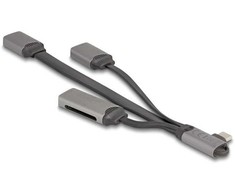 Skaitytuvas Delock DELOCK 2 prievadų USB šakotuvas su SD ir Micro SD kortelių skaitytuvu, USB Type-C jungtimi