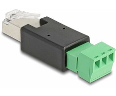Delock DeLOCK 66607 zmieniacz płci / kabli RJ45 3 pin terminal block Juodas, Žalias