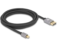 „DeLOCK Mini DisplayPort“ į „DisplayPort“ kabelis 8K 60 Hz 3 m pilkas metalas be fiksatoriaus, 3 m, „Mini DisplayPort“, „DisplayPort“, kištukas, kištukas, 7680 x 4320 pikselių