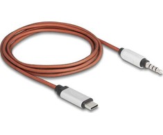 Kabelis USB Delock USB-C - mini Jack 3.5 mm 1.2 m Oranžinė (81288)