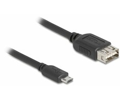Kabelis USB Delock USB-A - microUSB 1 m Juodas (81518)