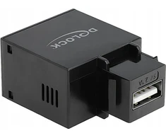 Delock Keystone modulis su A tipo USB 2,1 A įkrovimo lizdu juodos spalvos