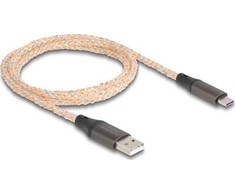 Kabelis USB Delock USB-A - USB-C 1 m Permatomas (88164)