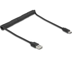 USB kabelis Delock USB-A – USB-A 0,8 m Juodas (90133)