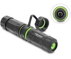 Delock Łącznik kablowy DC 5,5 x 2,1 mm gniazdo do gniazda DC 5,5x2, su gwintem M20 x 1,5 mm i zaślepką su obudową kompatybilny su Starlink (87180)