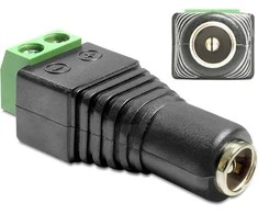 Delock adapterio gnybtų blokas > DC 2,5 x 5,5 mm lizdas