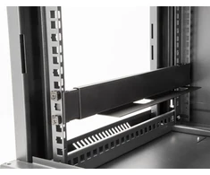 Delock DeLOCK 19 mounting rail, length adjustable 368 - 600 mm for network cabinet, mounting rails (juodas, 2 pieces, 1 height unit)