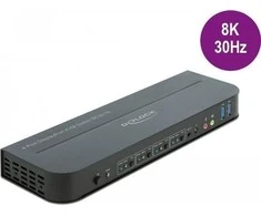 DELOCK DisplayPort 1.4 KVM jungiklis 8K 30Hz su USB 3.0 ir garsu