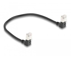 Delock DELOCK RJ45 Kabelis sieciowy Cat.6A S/FTP Slim 90° kątowy 0,25m juoda