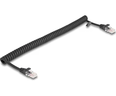 Delock DELOCK RJ45 Spiralkabel Stecker zu Stecker Cat.5e 1m Juodas