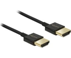 DELOCK kabelis didelės spartos HDMI su eternetu – HDMI-A kištukas > HDMI-A vyriškas 3D 4K 3 m Active Slim Premium