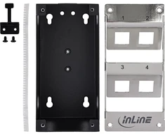 Delock InLine® 4 prievadų Cat.6A skirstytuvas sienai/kolonai, įskaitant Keystone modulius