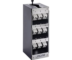Delock InLine® 9 prievadų Cat.6A skirstytuvas sieninis/bėgiui su Keystone moduliais