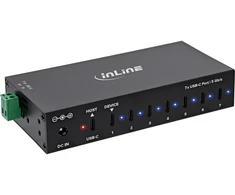 Delock InLine® USB 3.2 Gen.1 pramoninis šakotuvas, USB-C, 7 prievadai, su maitinimo adapteriu