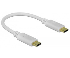 Kabelis USB Delock USB-C - USB-C 0.15 m Baltas (85357)