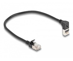 Delock DeLOCK Kabelis sieciowy RJ45 Cat.6A S/FTP Slim w górę pod kątem 90/prosty 0,25 m juoda