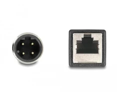 DELOCK M12 adapterio kabelis, D kodavimo, 4 kontaktų ST į RJ45, lizdas, 50 cm