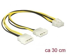 Delock Molex x2 – ATX / EPS 8 kontaktų, 0,3 m, Geltona (85453)