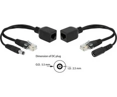 Delock pasyvus PoE adapterio rinkinys RJ45 DC 5,5 x 2,5 mm