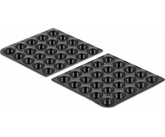 Delock Rubber feet round self-adhesive 10 x 3 mm 50 pieces juodas