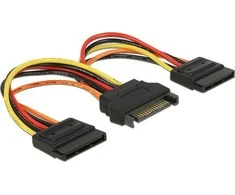 Delock SATA 15 kontaktų – SATA 15 kontaktų x2, 0,15 m, daugiaspalvis (60143)