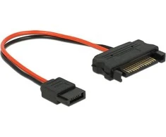Delock SATA 15- pin - SATA 6- pin, 0,1m, raudona (84873)
