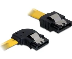 DELOCK Cable SATA 30cm geltonas kairysis/tiesus metalinis