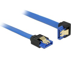DELOCK Cable SATA 6 Gb/s lizdas tiesus > SATA lizdas žemyn kampuotas 70cm mėlynas su auksiniais spaustukais