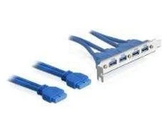 „Delock“ lizdo laikiklis USB 3.0 kontaktų antraštė 19 kontaktų 2 x vidinis > 4 x USB 3.0-A išorinis išorinis lizdas