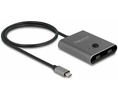 DLC DeLOCK 11500 sąsajos šakotuvas USB 3.2 Gen 2 (3.1 Gen 2) Type-C 10000 Mbit/ai Pilka